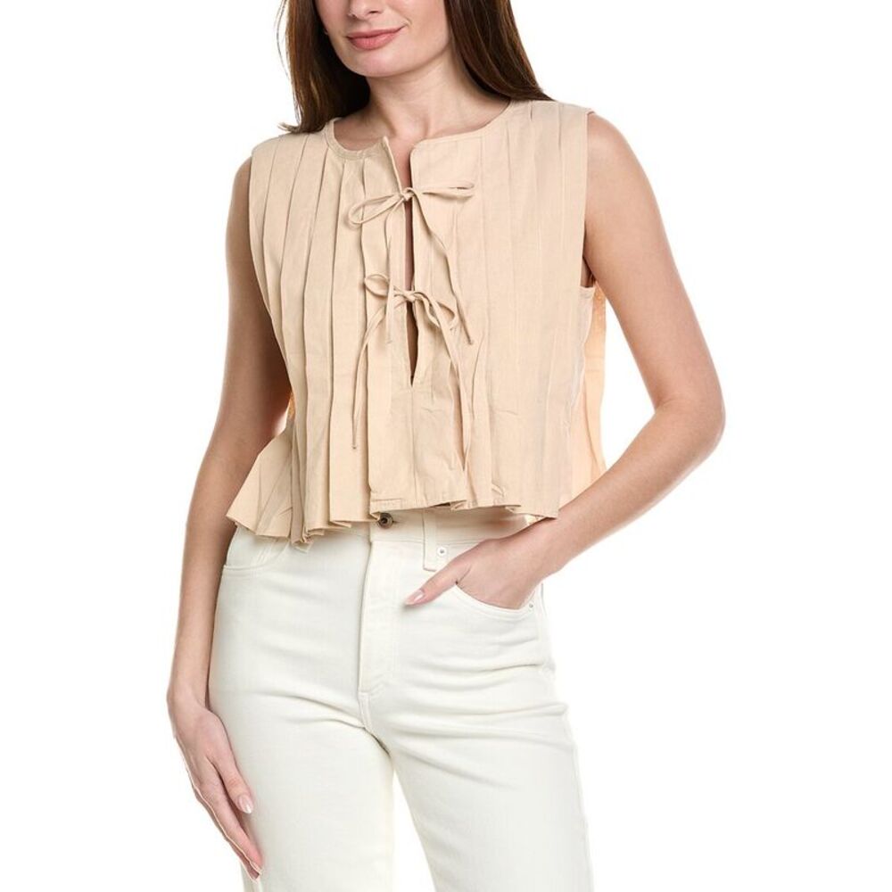 70/21 Womens Pleated Top, Brown